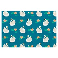 Elegant Swan Pattern With Water Lily Flowers Banner And Sign 6  X 4  by Pakemis