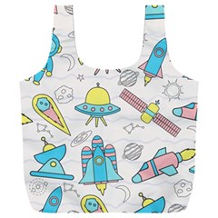 Cute-seamless-pattern-with-space Full Print Recycle Bag (xxxl) by Pakemis