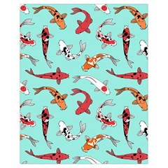 Pattern-with-koi-fishes Drawstring Bag (small) by Pakemis