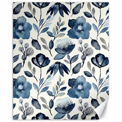 Indigo-watercolor-floral-seamless-pattern Canvas 16  X 20  by Pakemis