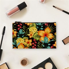 Fabulous Colorful Floral Seamless Cosmetic Bag (small) by Pakemis