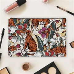 Natural-seamless-pattern-with-tiger-blooming-orchid Cosmetic Bag (large) by Pakemis