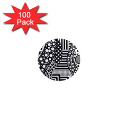 Black And White 1  Mini Magnets (100 Pack)  by gasi