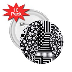 Black And White 2 25  Buttons (10 Pack)  by gasi