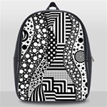 Black and white School Bag (Large) Front