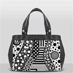 Black and white Oversize Office Handbag (2 Sides) Front