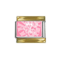 Pink Zendoodle Gold Trim Italian Charm (9mm) by Mazipoodles