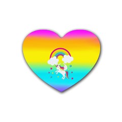 Unicorn Einhorn Licorne Rubber Coaster (heart) by gasi