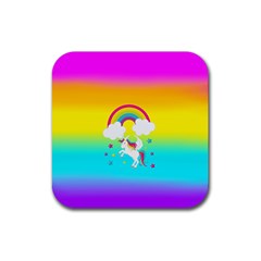 Unicorn Einhorn Licorne Rubber Coaster (square) by gasi