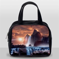 Water Waterfall Nature River Lake Planet Fantasy Classic Handbag (one Side) by Uceng