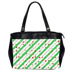 Christmas Paper Stars Pattern Texture Background Colorful Colors Seamless Oversize Office Handbag (2 Sides) by Uceng