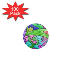 Colorful Stylish Design 1  Mini Magnets (100 Pack)  by gasi