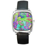 Colorful stylish design Square Metal Watch Front