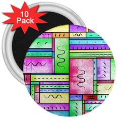 Colorful Pattern 3  Magnets (10 Pack)  by gasi