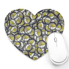 Gong Instrument Motif Pattern Heart Mousepad by dflcprintsclothing