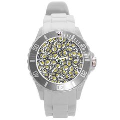 Gong Instrument Motif Pattern Round Plastic Sport Watch (l) by dflcprintsclothing