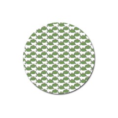 Funny Frog Cartoon Drawing Motif Pattern Magnet 3  (round) by dflcprintsclothing