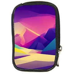 Abstract Geometric Landscape Art 3d Render Compact Camera Leather Case by Pakemis