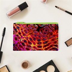 Fractal Black Texture Wallpaper Art Design Cosmetic Bag (xs) by Pakemis