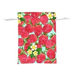 Strawberries-2 Lightweight Drawstring Pouch (l) by PaperDesignNest