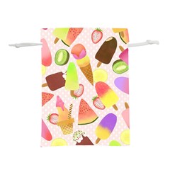 Ice Cream Pink Lightweight Drawstring Pouch (m) by PaperDesignNest