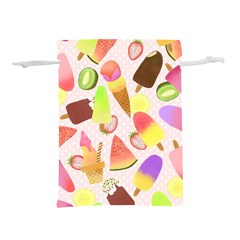 Ice Cream Pink Lightweight Drawstring Pouch (l) by PaperDesignNest