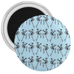 Jogging Lady On Blue 3  Magnets by TetiBright