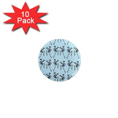 Jogging Lady On Blue 1  Mini Magnet (10 Pack)  by TetiBright