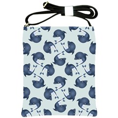 Blue Dolphins Pattern Shoulder Sling Bag by TetiBright