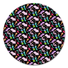 Retro Arrows Magnet 5  (round) by Sparkle