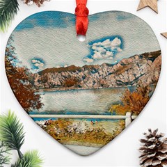 Side Way To Lake Garda, Italy  Heart Ornament (two Sides) by ConteMonfrey