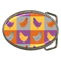 Chickens Pixel Pattern - Version 1a Belt Buckles by wagnerps