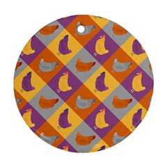 Chickens Pixel Pattern - Version 1b Ornament (round) by wagnerps