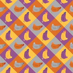 Chickens Pixel Pattern - Version 1b Play Mat (square) by wagnerps