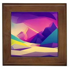 Abstract Geometric Landscape Art Framed Tile by danenraven