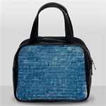 White And Blue Brick Wall Classic Handbag (Two Sides) Front