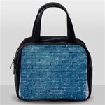 White And Blue Brick Wall Classic Handbag (Two Sides) Back