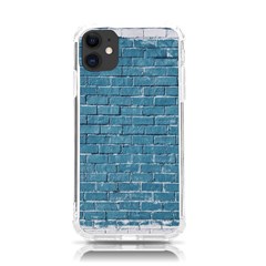 White And Blue Brick Wall Iphone 11 Tpu Uv Print Case by artworkshop