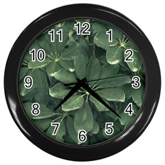 Leaves Closeup Background Photo1 Wall Clock (black) by dflcprintsclothing