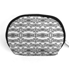 Black And White Tribal Print Pattern Accessory Pouch (medium) by dflcprintsclothing