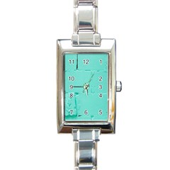 Teal Brick Texture Rectangle Italian Charm Watch by artworkshop