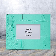 Teal Brick Texture White Tabletop Photo Frame 4 x6  by artworkshop