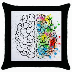 Brain-mind-psychology-idea-drawing Throw Pillow Case (black) by Jancukart