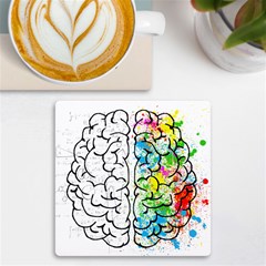 Brain-mind-psychology-idea-drawing Uv Print Square Tile Coaster  by Jancukart