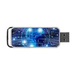 Artificial Intelligence Brain Think Art Portable Usb Flash (two Sides) by Jancukart