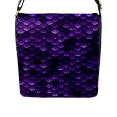 Purple Scales! Flap Closure Messenger Bag (l) by fructosebat