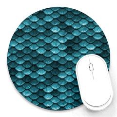 Teal Scales! Round Mousepad by fructosebat