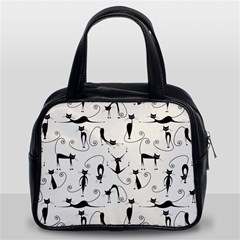 Pattern Cats Black Feline Kitten Classic Handbag (two Sides) by Ravend