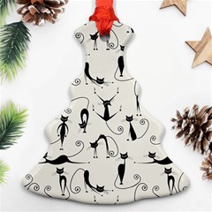 Pattern Cats Black Feline Kitten Ornament (christmas Tree)  by Ravend