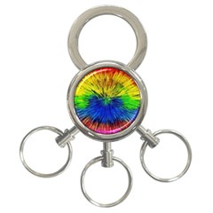 Colour Background Structure Lines Explosion Pop 3-ring Key Chain by Pakemis